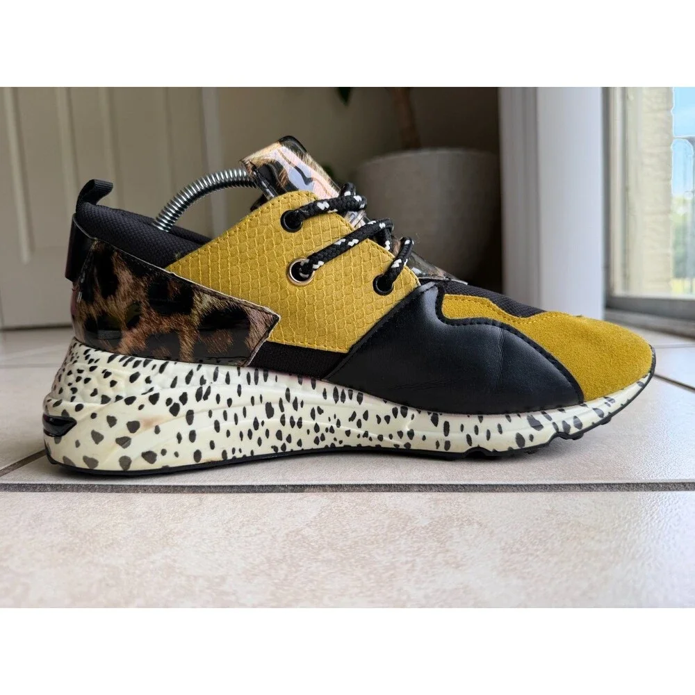 Steve Madden Ridge Yellow Multi Animal Print Men's Sneakers Size 11 M RIDG01M1
